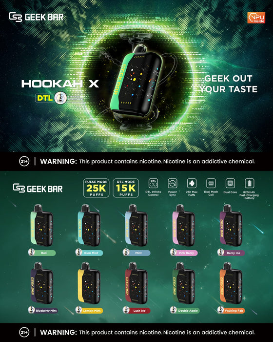 Geek Bar Hookah X Disposable 6mg / 0.6%