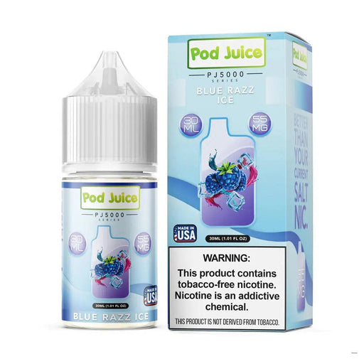 Blue Razz Ice - Pod Juice PJ5000 Salt 30mL