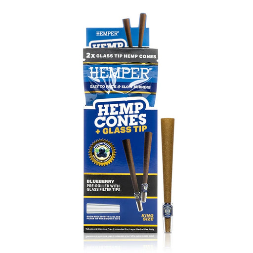 Hemper King Size Pre-Rolled Hemp Cones with Glass Filter Tips
