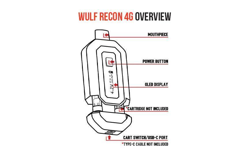 Wulf Mods RECON 4G 650mAh VV Dual Cartridge Vaporizer Battery